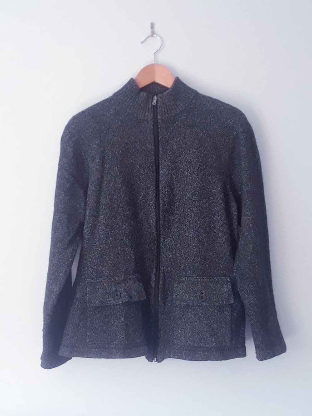 Michael Kors Cotton + Wool Zip Sweater